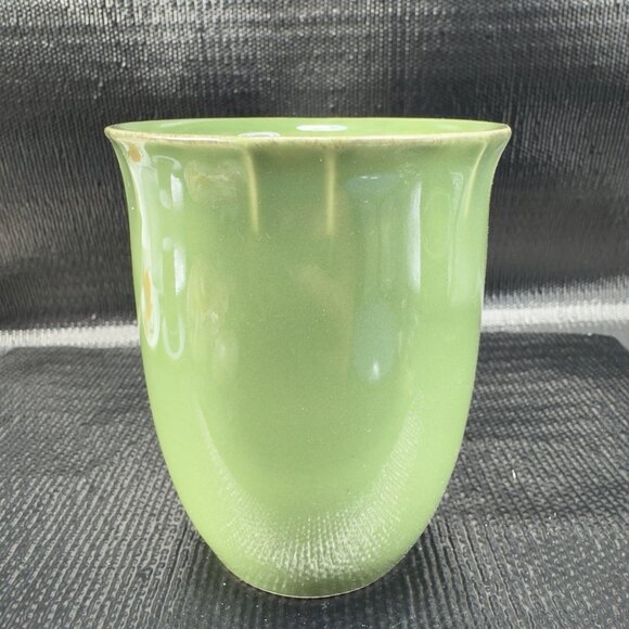 Pierre Deux Ceramic Coffee Mug Cup Set 2 Green Glaze Mugs Cups France Vintage - Picture 8 of 15